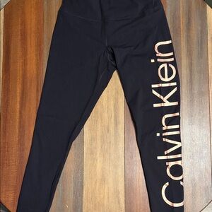 Calvin Klein Black Leggings with Pink Logo